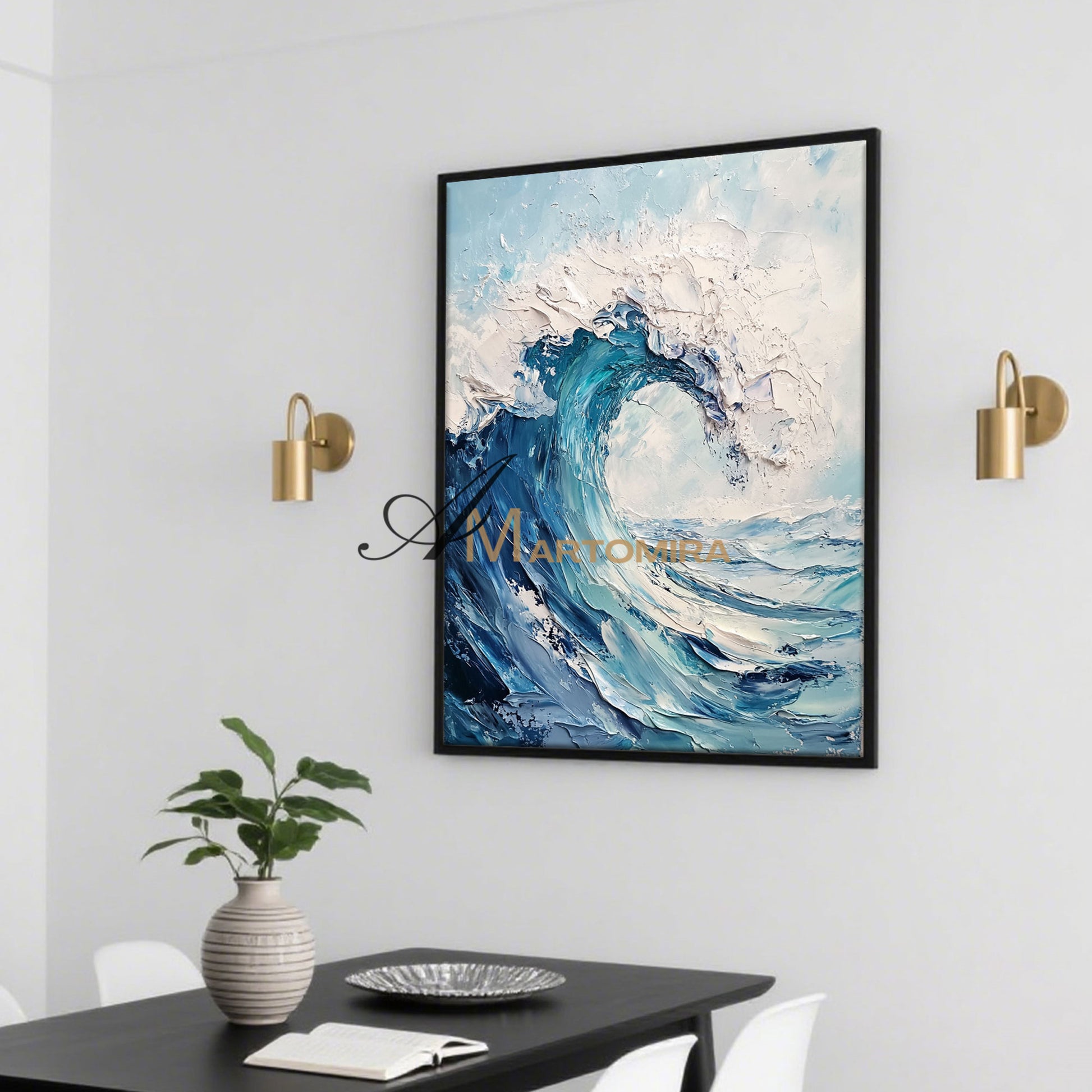 The Wave Painting | Blue Ocean Paintings | Abstract Paintings Of Waves | Textured  Wall Art #POS067