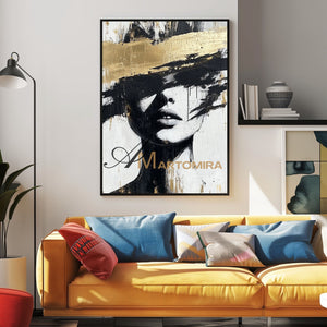 Abstract Painting Woman | Portraits Painting | Woman In Gold Painting | Wall Art Canvas #AP002