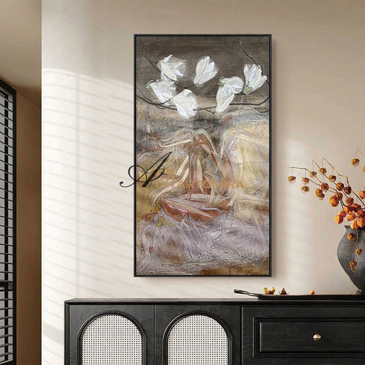 Abstract Flower Paintings | Decorative Wall Art | Handmade Paintings For Living Room | Abstract Wall Art #MF018