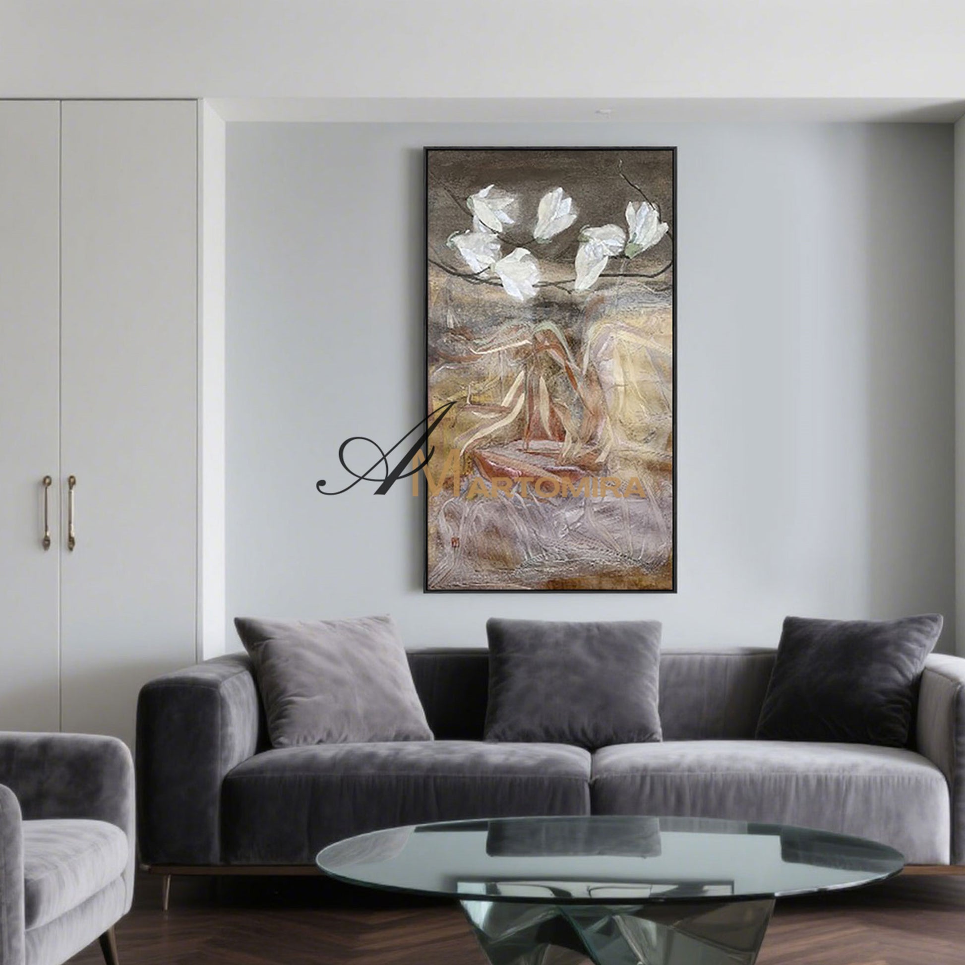 Abstract Flower Paintings | Decorative Wall Art | Handmade Paintings For Living Room | Abstract Wall Art #MF018
