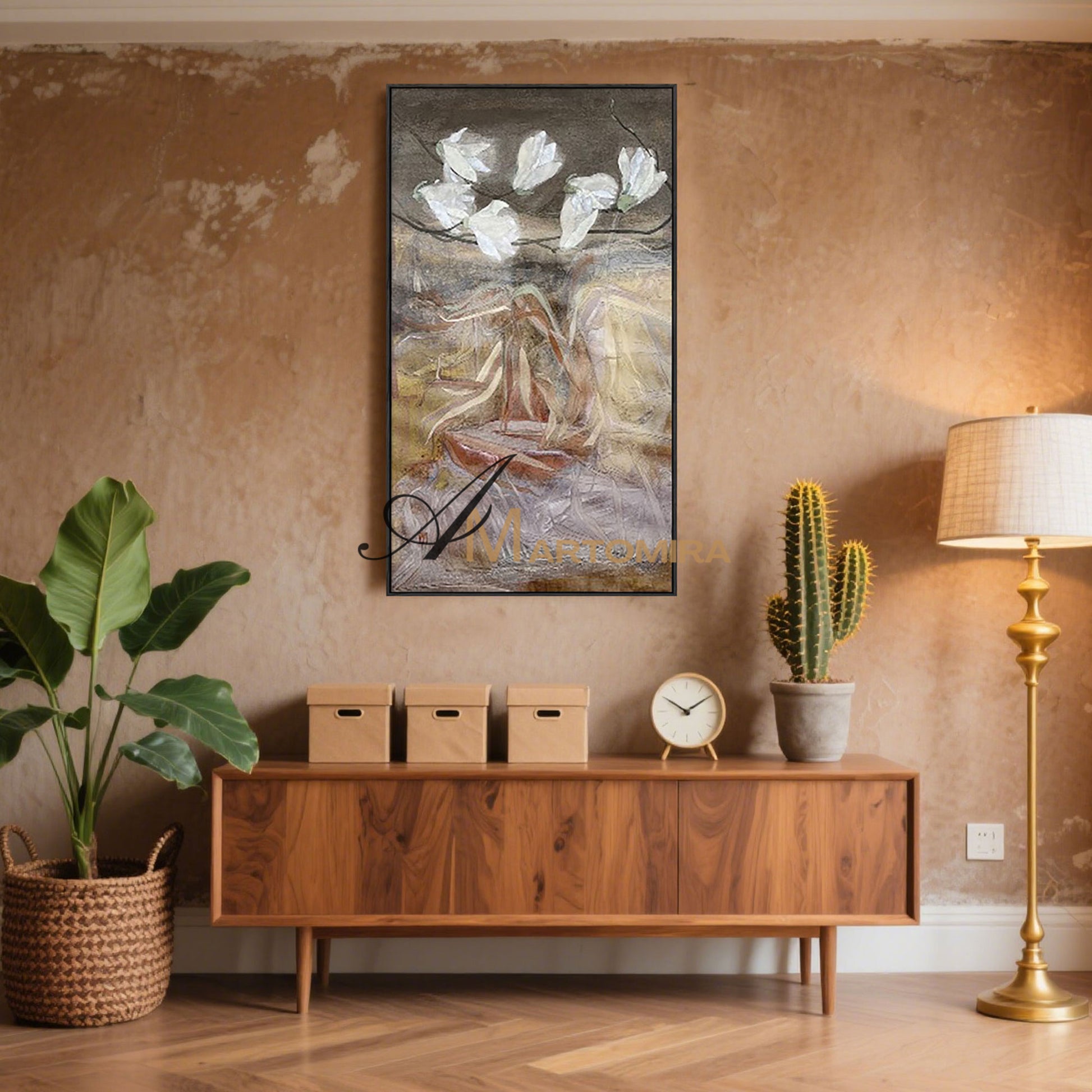 Abstract Flower Paintings | Decorative Wall Art | Handmade Paintings For Living Room | Abstract Wall Art #MF018
