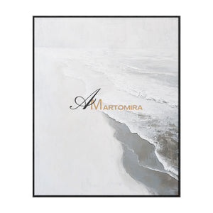 Wave Painting | Abstract Landscape Art | Beach Art Paintings | White Wall Art For Living Room #POS069