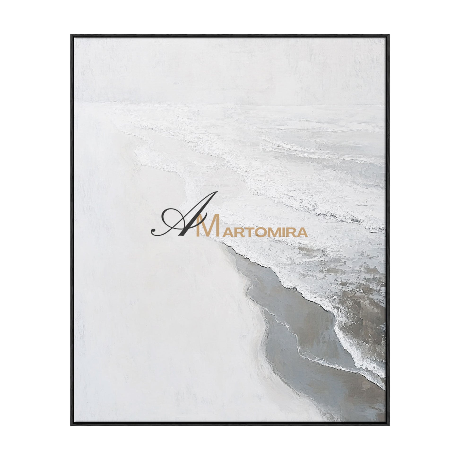 Wave Painting | Abstract Landscape Art | Beach Art Paintings | White Wall Art For Living Room #POS069