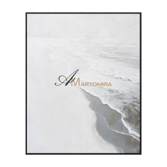 Wave Painting | Abstract Landscape Art | Beach Art Paintings | White Wall Art For Living Room #POS069
