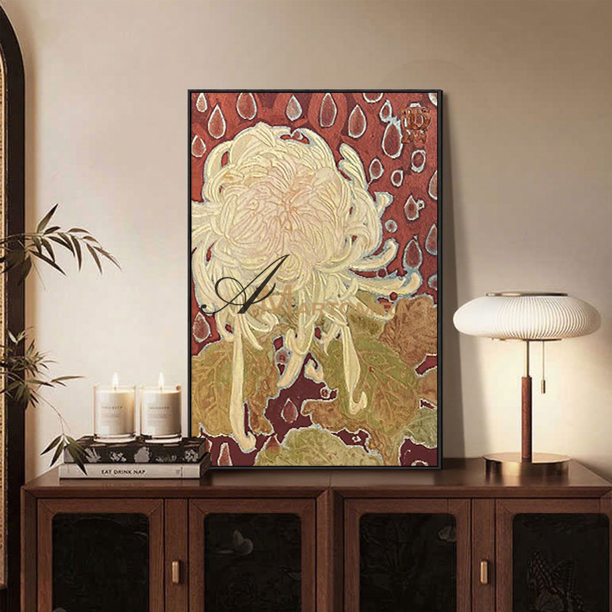 Abstract Flower Paintings | Acrylic Flower Painting | Paintings Of Chrysanthemums | Wall Art Canvas #MF019