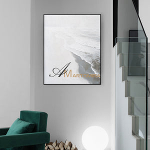 Wave Painting | Abstract Landscape Art | Beach Art Paintings | White Wall Art For Living Room #POS069