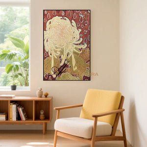 Abstract Flower Paintings | Acrylic Flower Painting | Paintings Of Chrysanthemums | Wall Art Canvas #MF019