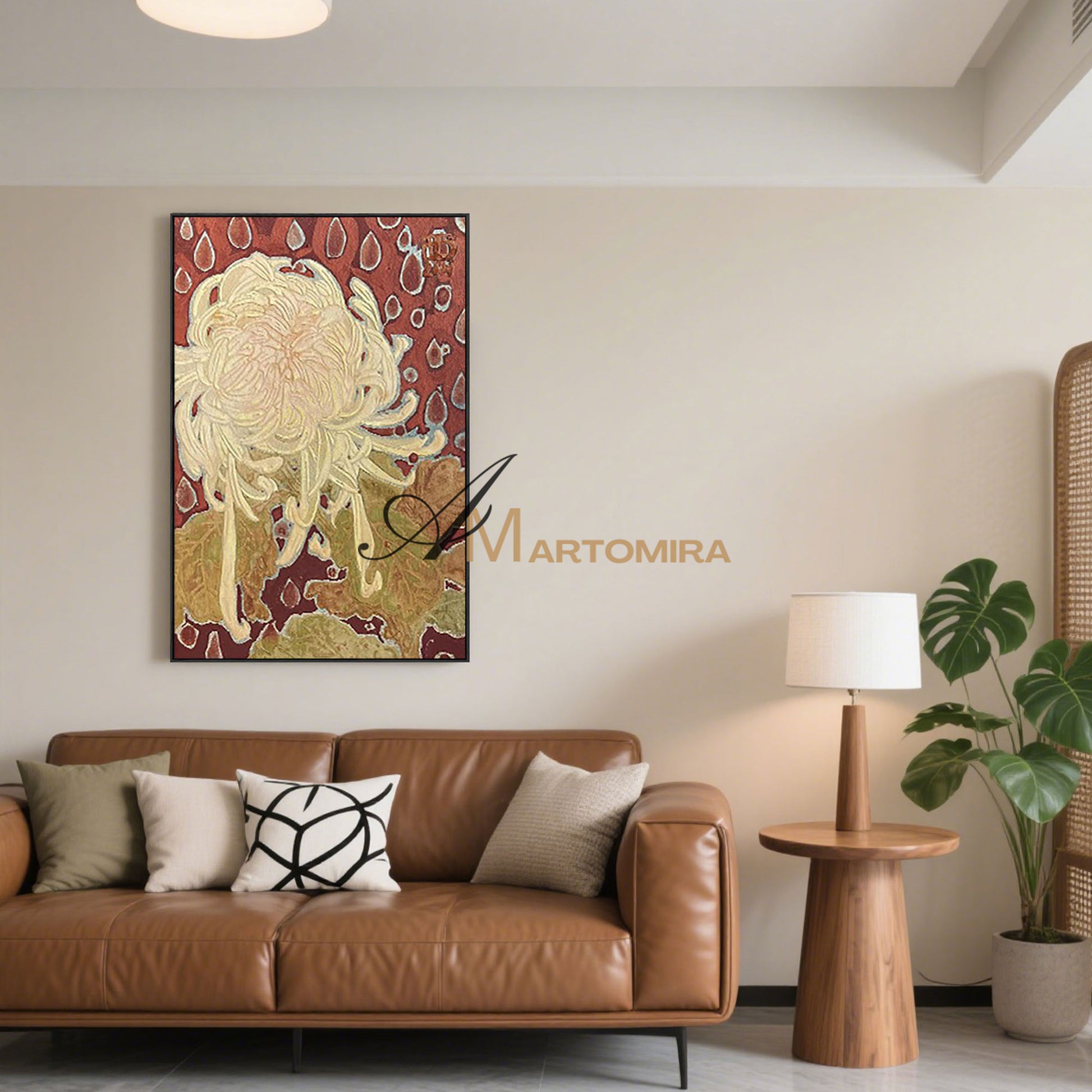 Abstract Flower Paintings | Acrylic Flower Painting | Paintings Of Chrysanthemums | Wall Art Canvas #MF019