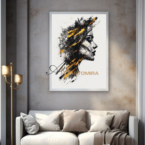 Abstract Portraits | Black And Gold Wall Art | Large Canvas Art | Abstract Canvas Art #AP004