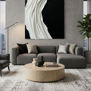 Minimalist Black and White Abstract Textured Wall Art, Modern Neutral Monochrome 3D Wave Relief Decor for Contemporary Living Spaces, Elegant Monotone Vertical Wall Hanging