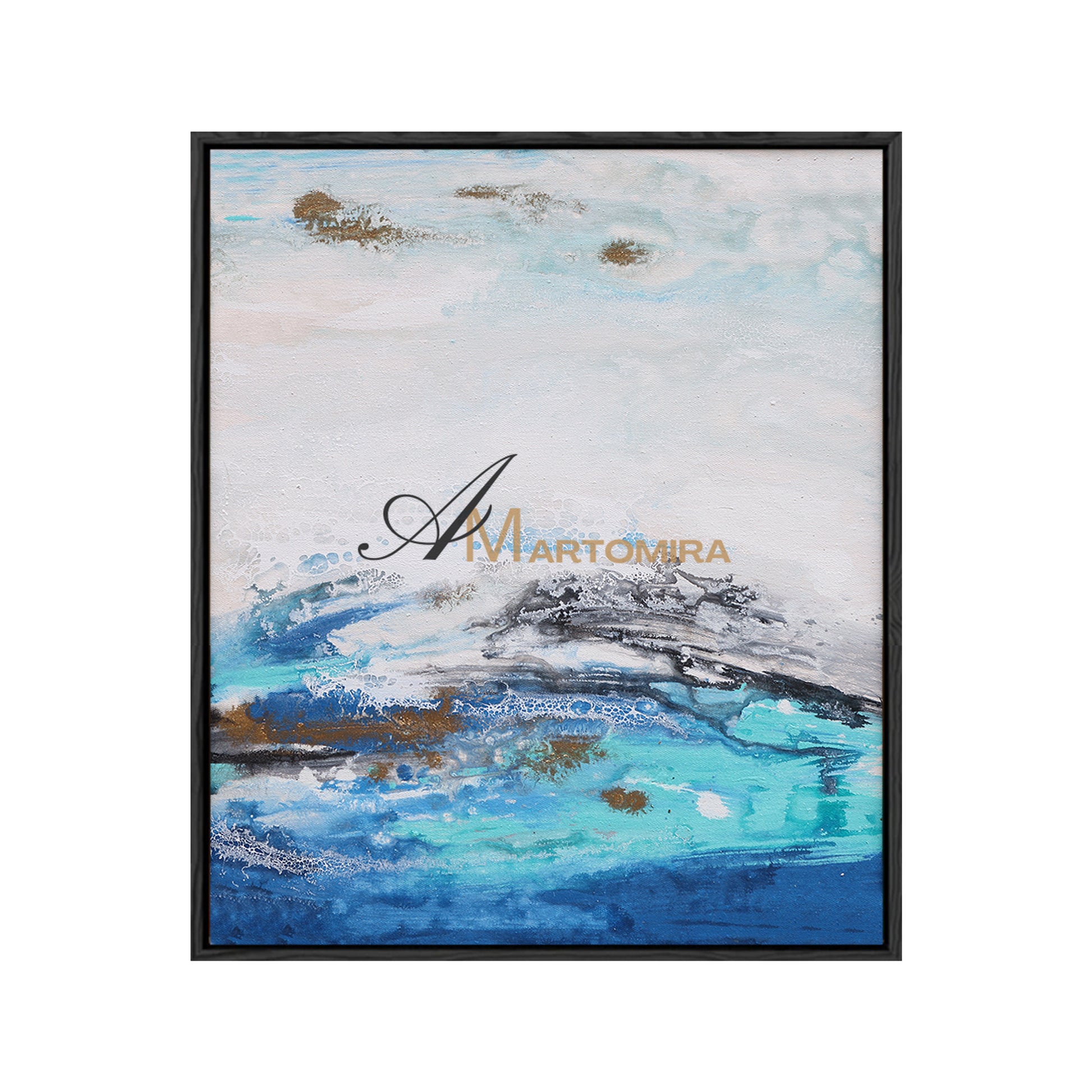 Blue And White Wall Art | Modern Abstract Painting | Blue Wall Art Abstract | Wall Art Decor #DF035