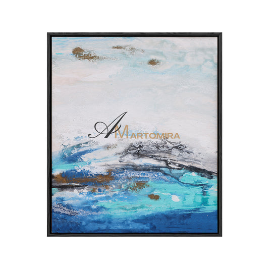 Blue And White Wall Art | Modern Abstract Painting | Blue Wall Art Abstract | Wall Art Decor #DF035