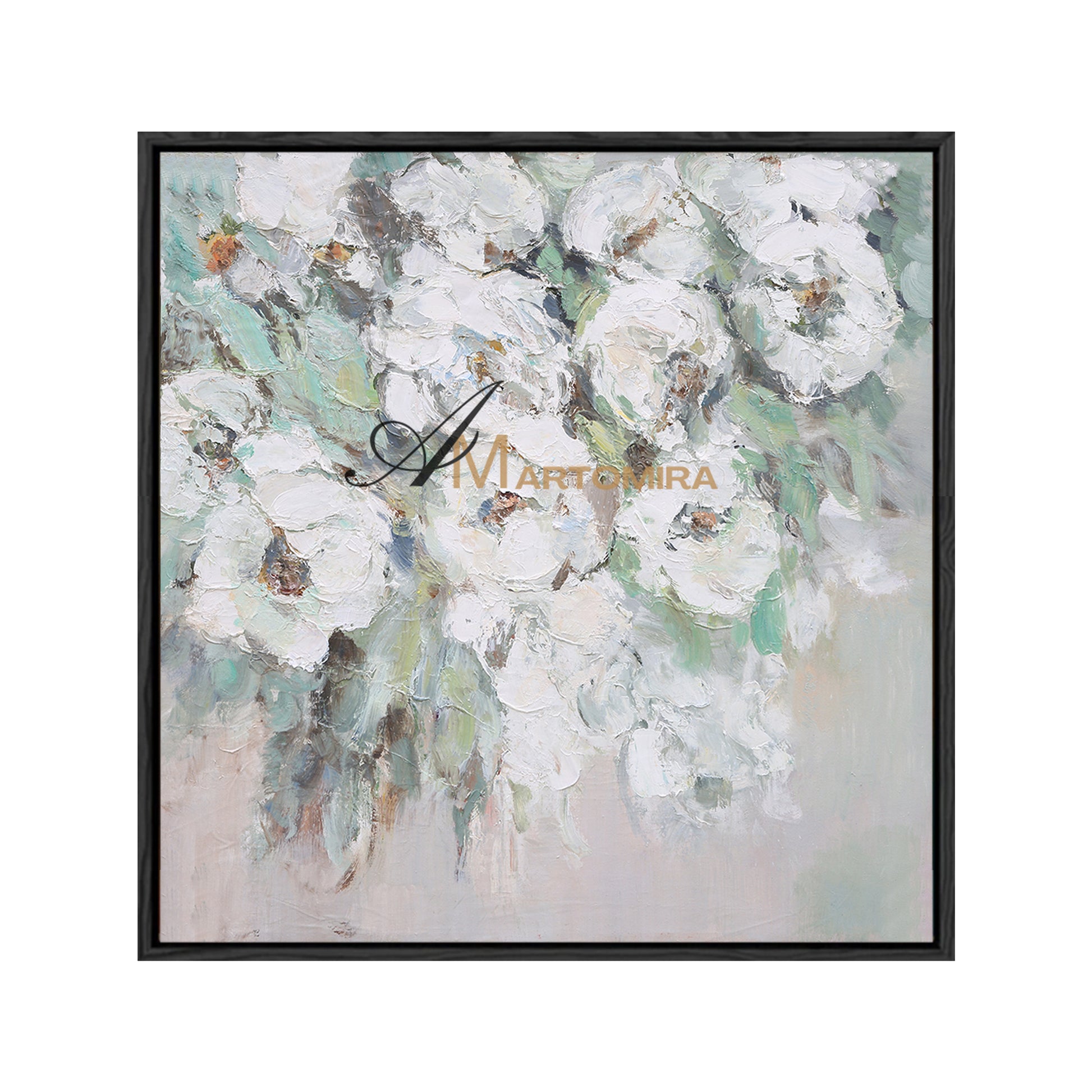Square Wall Art | Flower Paintings On Canvas | Flower Wall Art | Decorative Wall Art #DF039