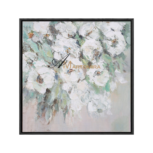 Square Wall Art | Flower Paintings On Canvas | Flower Wall Art | Decorative Wall Art #DF039