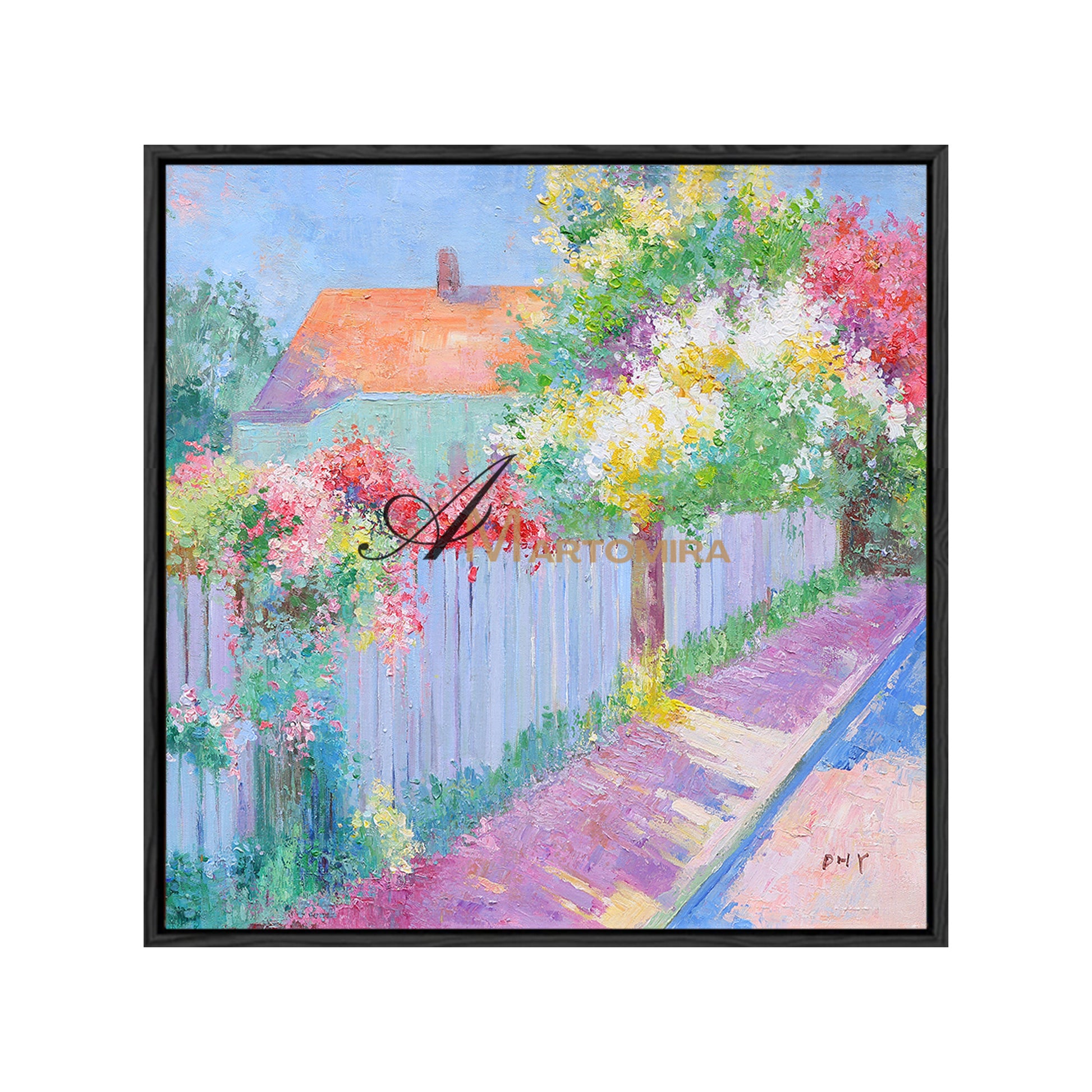 Landscape Wall Art | Garden Wall Art | Colorful Flower Wall Art | Large Painting For Living Room  #DF022
