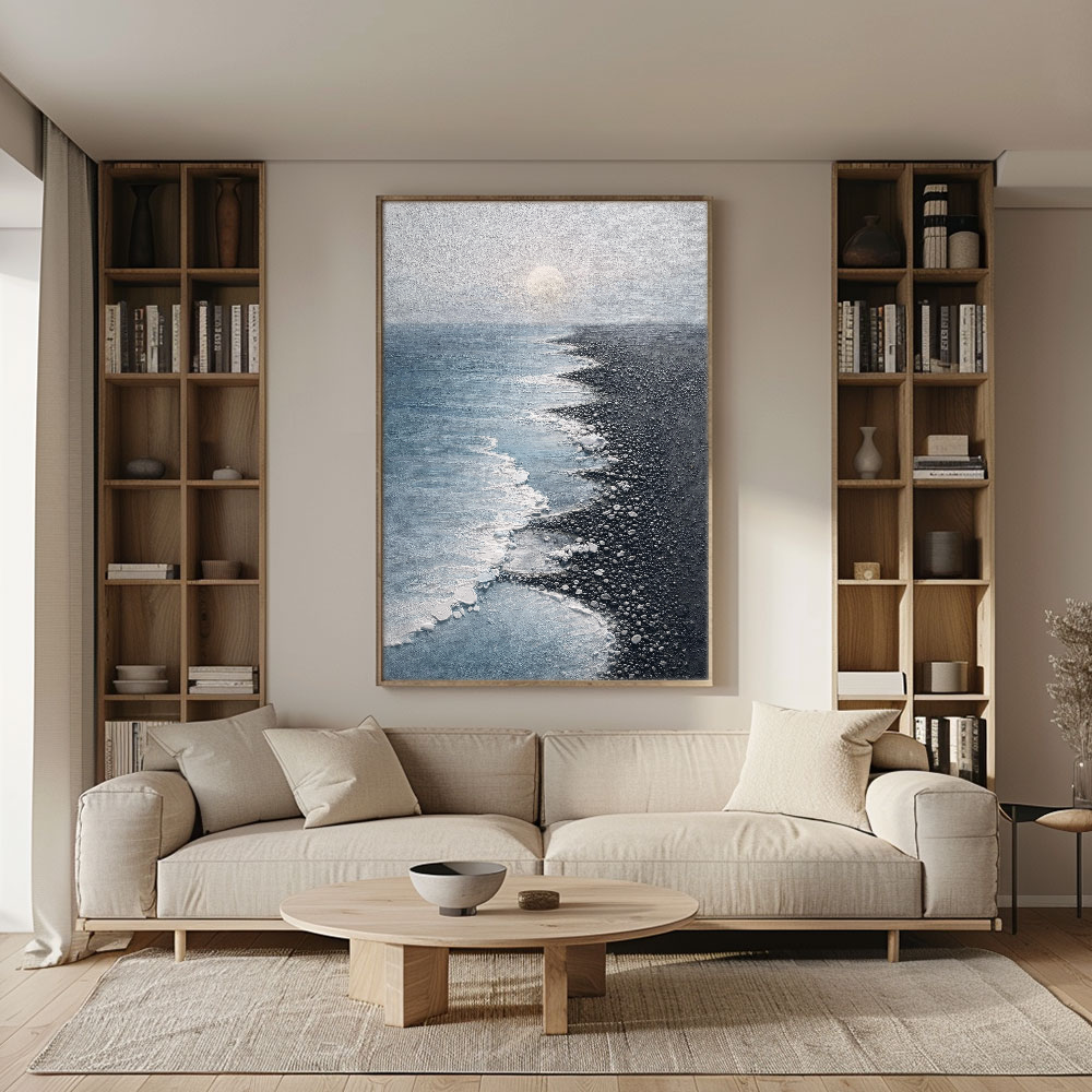 Wabi-Sabi-Kunst | Großformatige abstrakte Wandkunst | Schwarz-Weiß-Leinwandkunst | Abstrakte minimalistische Wandkunst #AH147