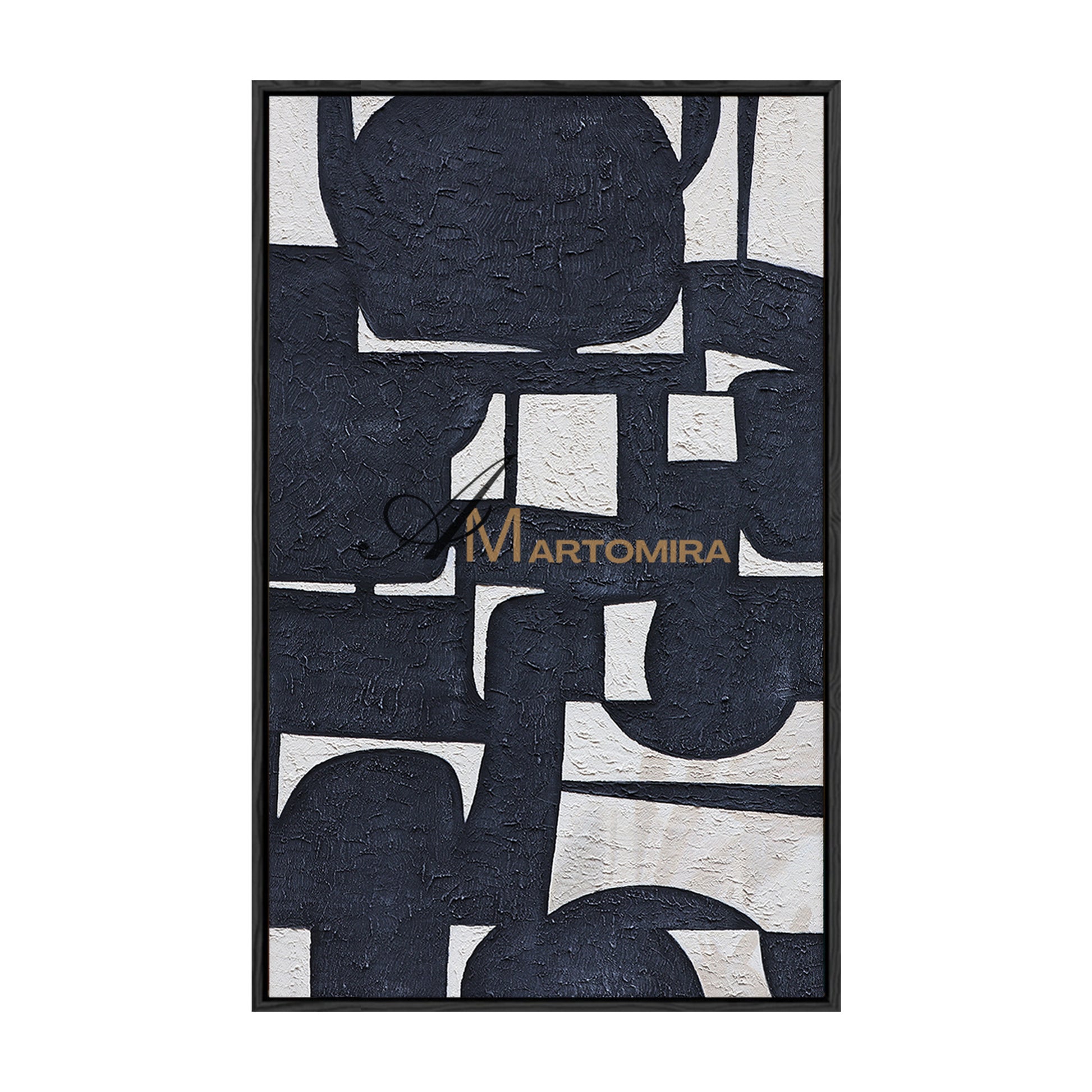 Black And White Abstract Art | Minimalist Abstract Art | Large Art Canvas | Wall Art For Living Room #DF012