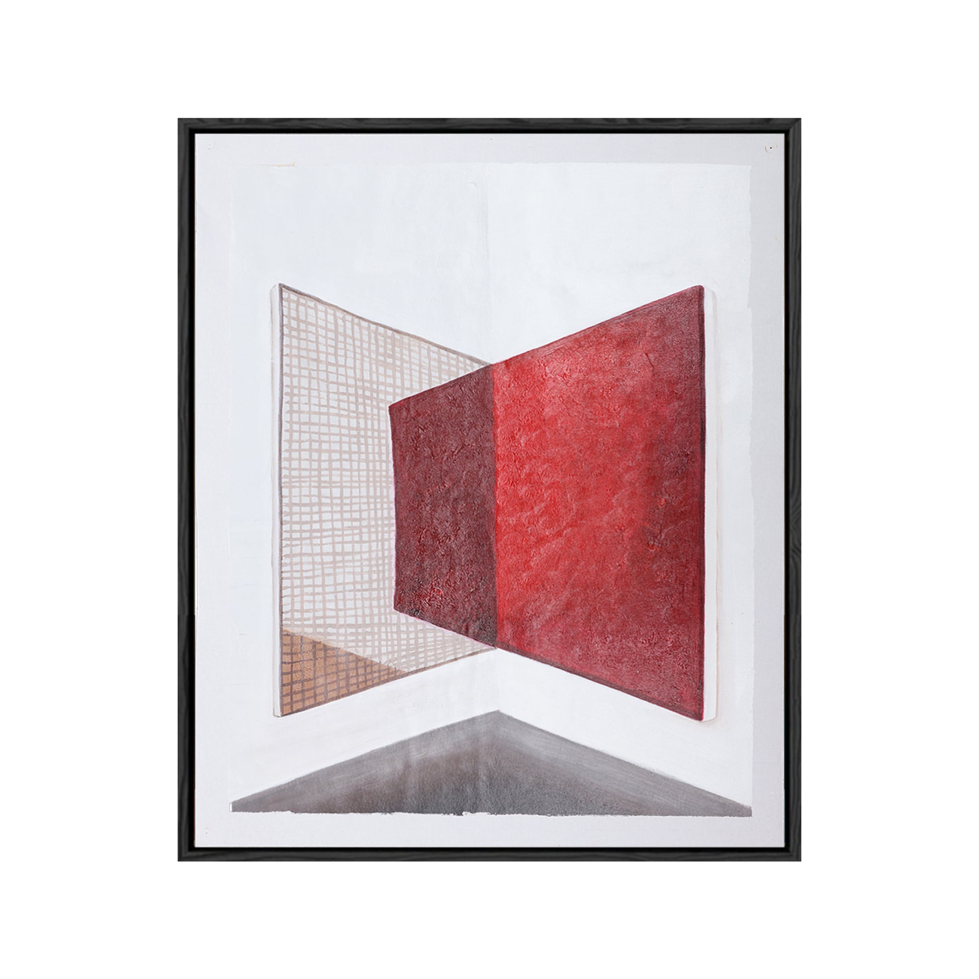 Red And White Wall Art | Abstract Geometric Art | Minimalist Abstract Art #DF017