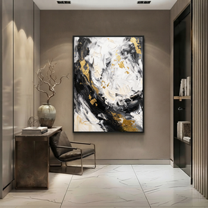 Seni Wabi Sabi | Seni Dinding Abstrak Besar | Seni Kanvas Hitam Putih | Seni Dinding Minimalis Abstrak #AH147