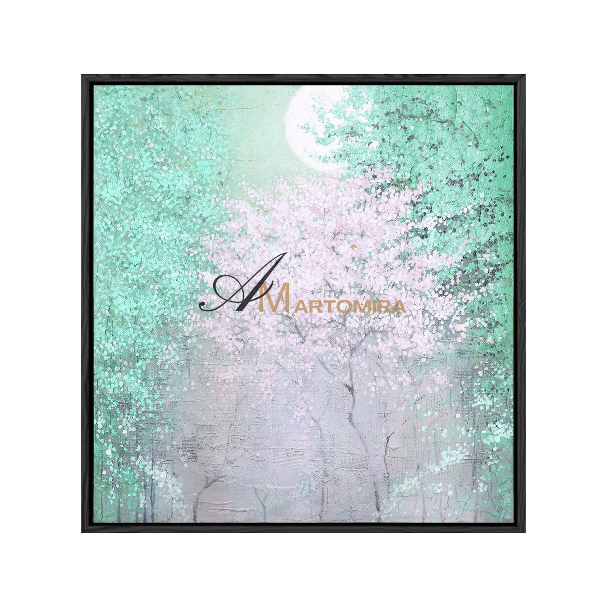Paintings Of Trees | Green Wall Art | Landscape Canvas Painting | Contemporary Wall Decor #DF015