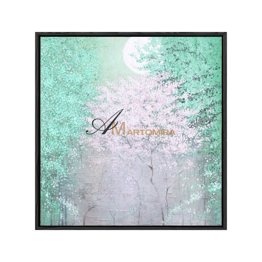Paintings Of Trees | Green Wall Art | Landscape Canvas Painting | Contemporary Wall Decor #DF015