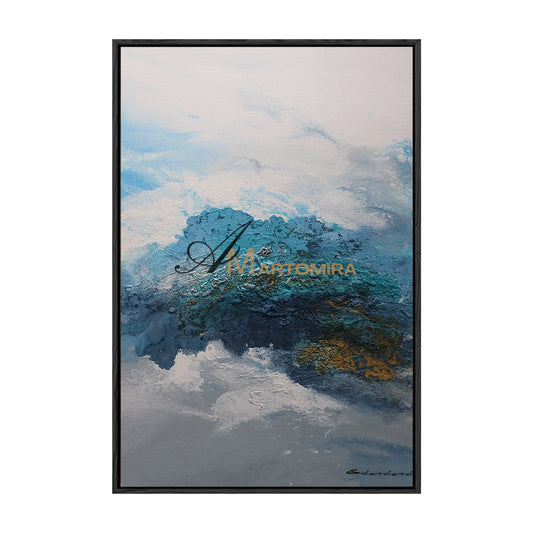 Abstract Landscape Art | Abstract Painting Mountains | Landscape Wall Art For Living Room #DF058