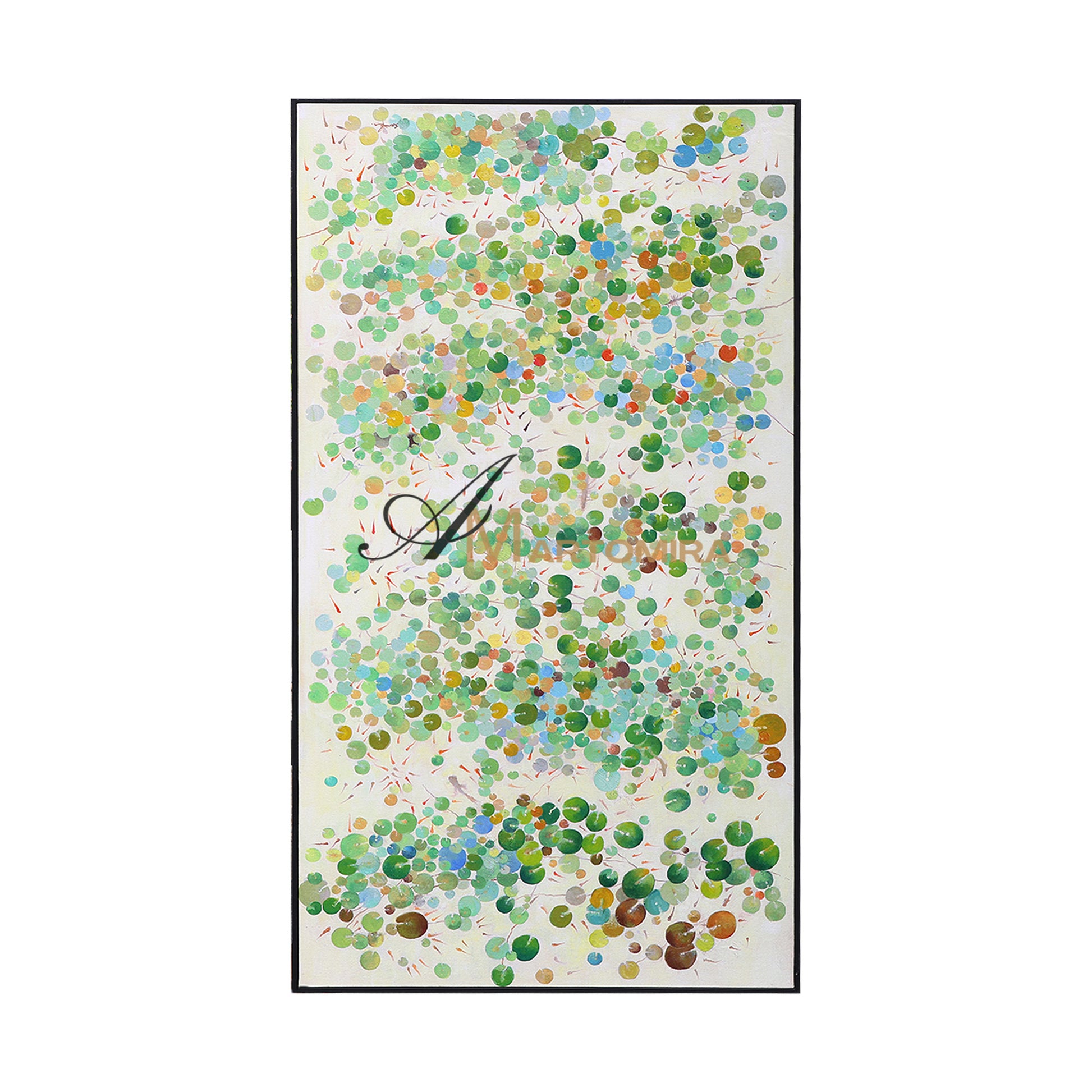 Green Abstract Art | Absrract Circle Paintings | Modern Abstract Art | Wall Art For Bedroom #DF031