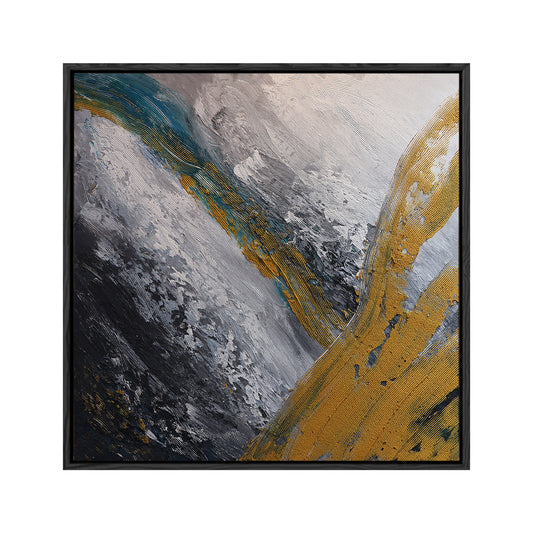 square wall art | black and gold wall art | modern abstract wall art | large canvas art #DF061