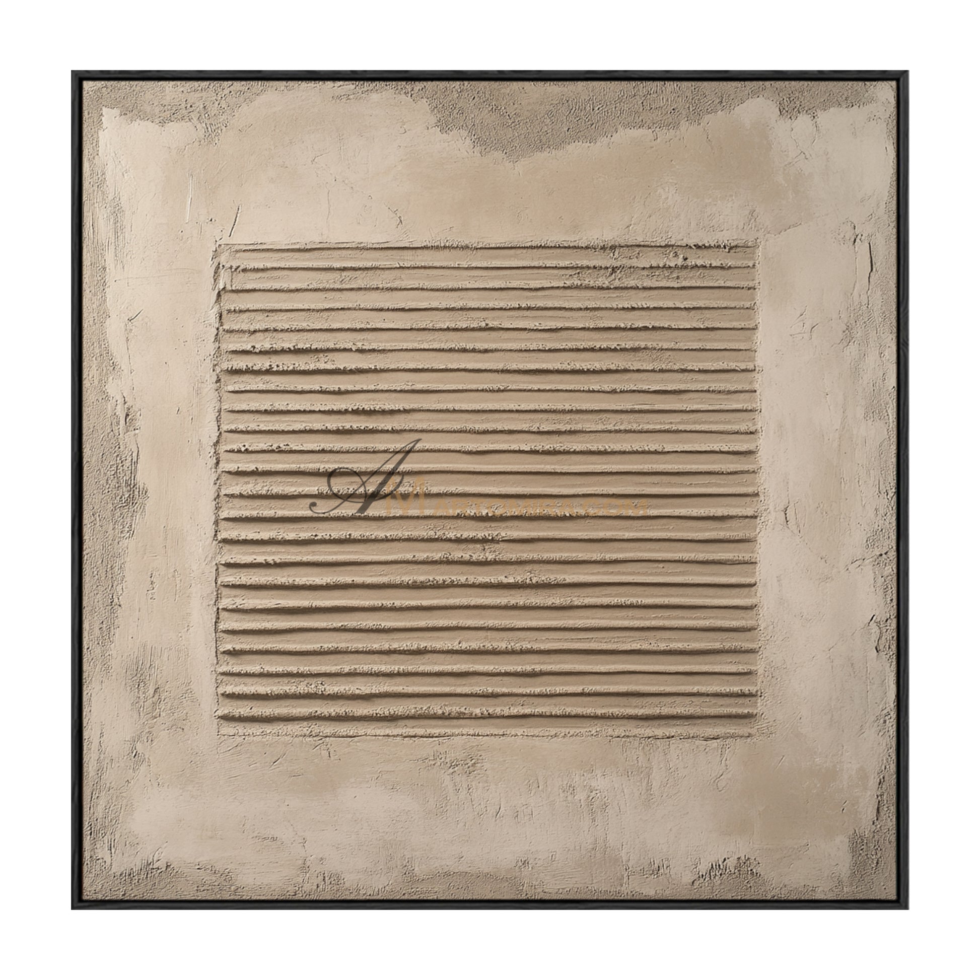 Wabi-Sabi Minimalist Beige Textured Striped Painting | Modern Geometric Line Canvas | Rustic Abstract Wall Art | Minimal Home Decor
