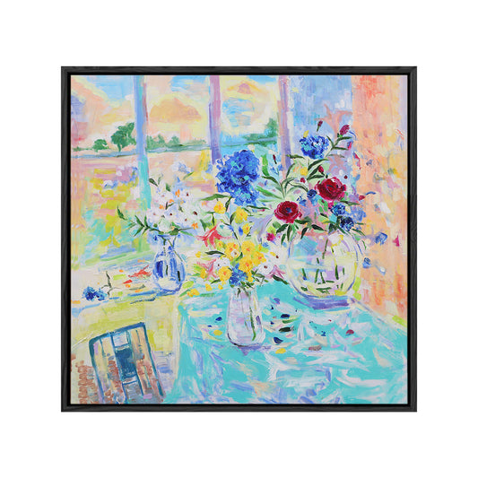 Colorful Wall Art | Flower Vase Painting | Floral Art Wall | Canvas Art Wall Decor #DF038