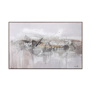 Large Art Canvas | Grey Wall Art | Wabi Sabi Wall Art | Paintings For Living Room #DF027