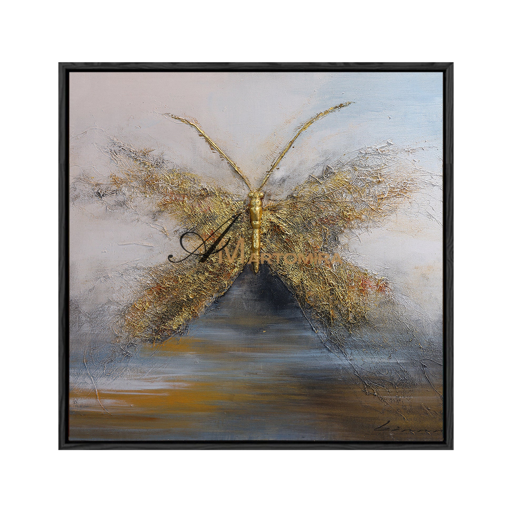 Animal Wall Art | Butterfly Painting| Textured Wall Art For Living Room | Gold Wall Art #DF056
