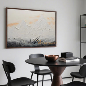 Mountain Wall Art | Acrylic Landscape Painting | Abstract Mountain Wall Art | Black And White Wall Art #MF080