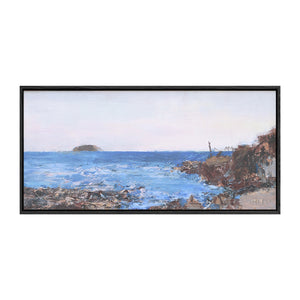 Landscape Wall Art | Blue Ocean Paintings | Large Horizontal Coastal Wall Art | Large Canvas Art #DF047