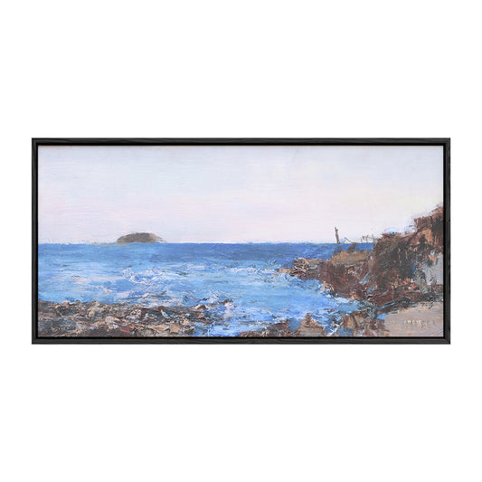 Landscape Wall Art | Blue Ocean Paintings | Large Horizontal Coastal Wall Art | Large Canvas Art #DF047