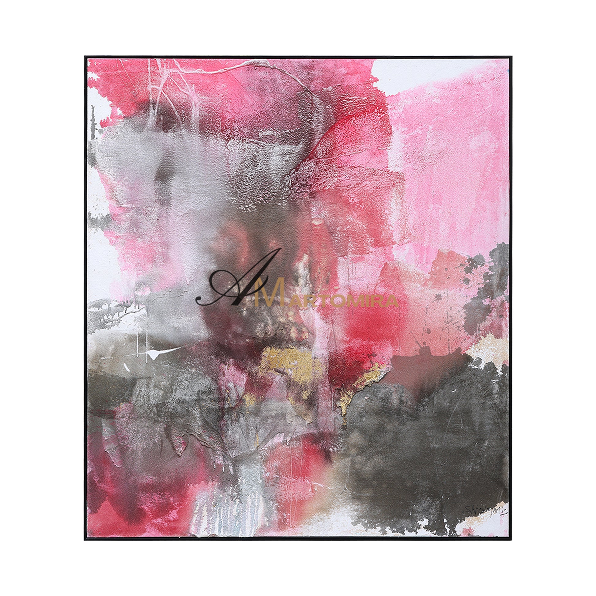 Square Wall Art | Pink And Grey Abstract Art | Minimalist Abstract Art | Wall Art Decor #DF018