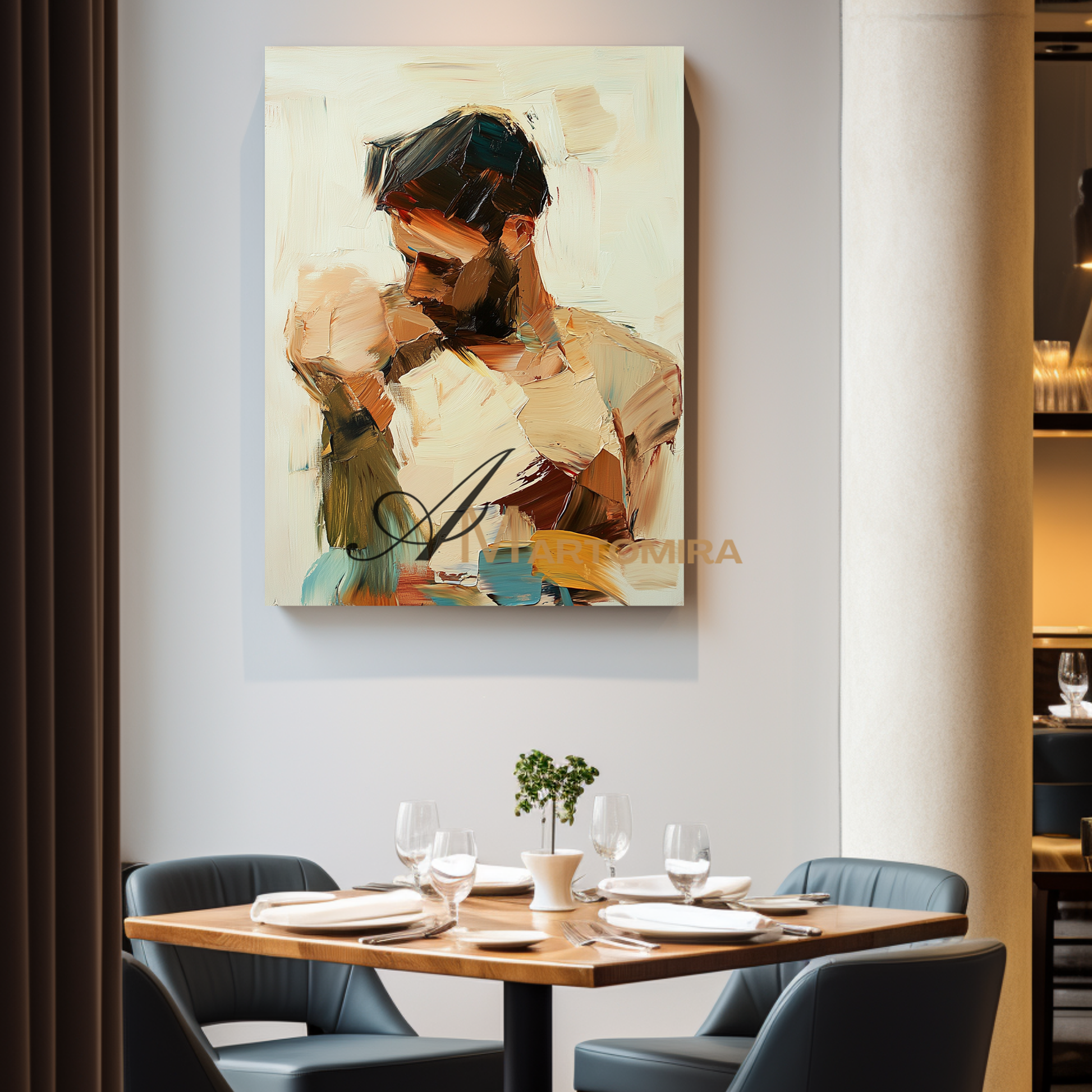 Lovers Art | Abstract Portraits | Abstract Art Paintings | Large Canvas Wall Art #AP035