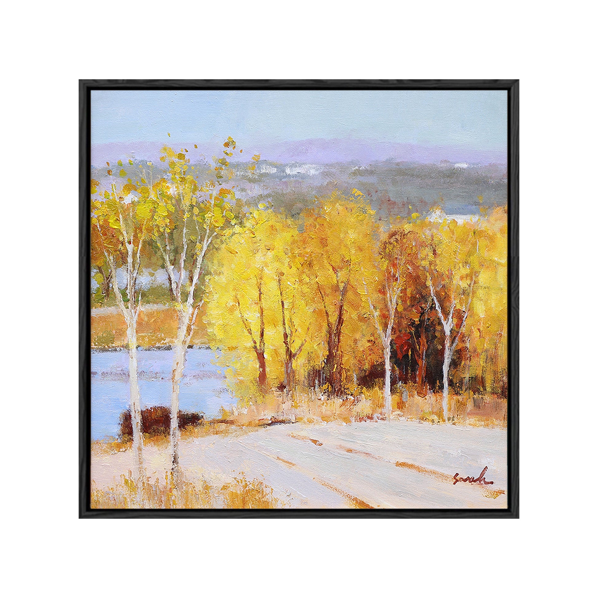 Landscape Wall Art Canvas | Autumn Painting | Tree Painting | Paintings For Living Room #DF023