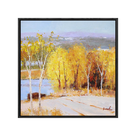 Landscape Wall Art Canvas | Autumn Painting | Tree Painting | Paintings For Living Room #DF023