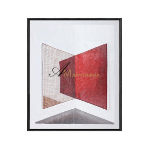 Red And White Wall Art | Abstract Geometric Art | Minimalist Abstract Art #DF017