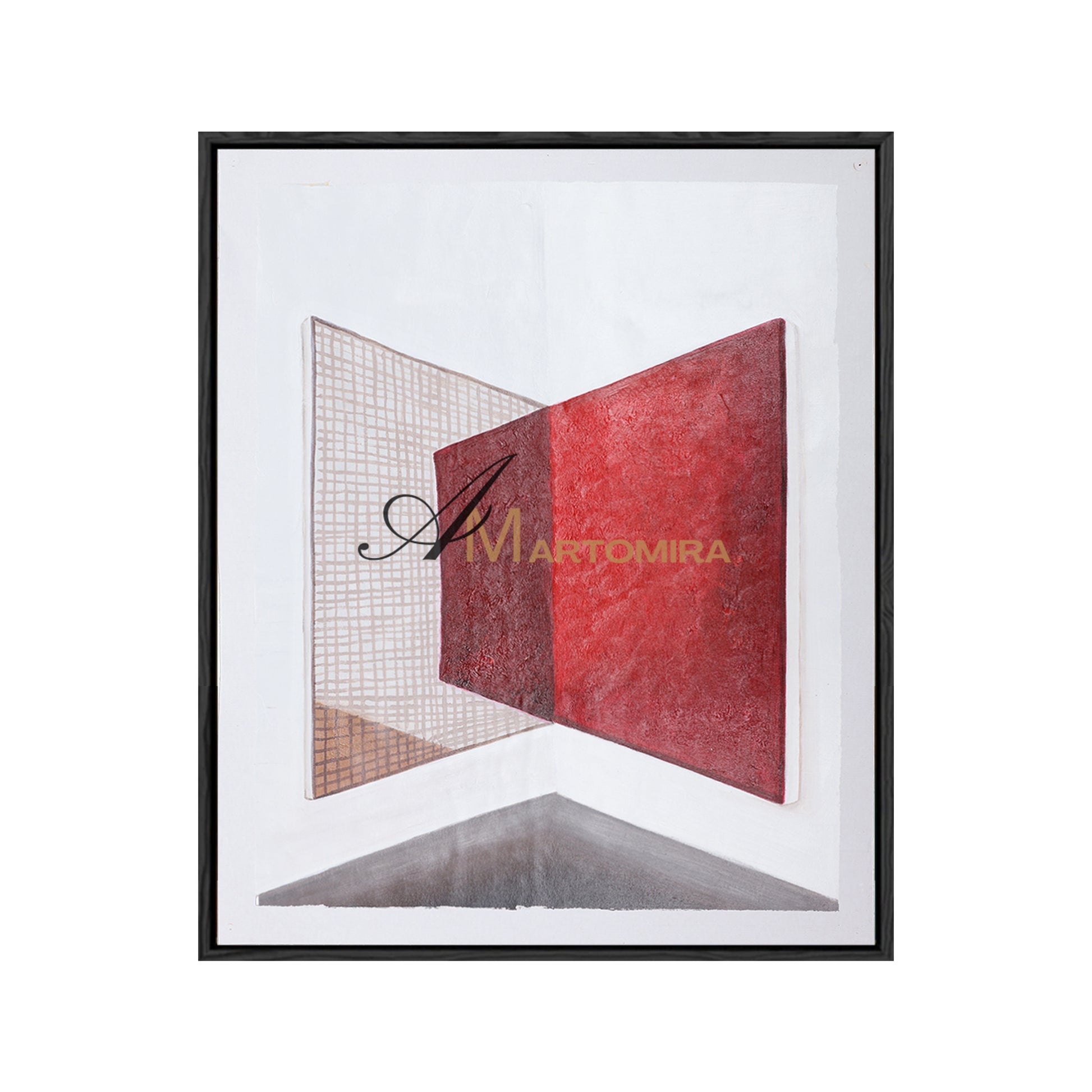 Red And White Wall Art | Abstract Geometric Art | Minimalist Abstract Art #DF017