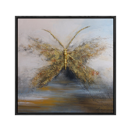 Animal Wall Art | Butterfly Painting| Textured Wall Art For Living Room | Gold Wall Art #DF056