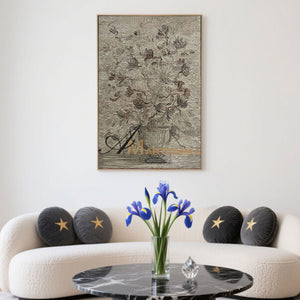 Acrylic Paint | Flower Wall Art | Flower Paintings On Canvas | Gray Floral Wall Art #MF020