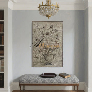 Acrylic Paint | Flower Wall Art | Flower Paintings On Canvas | Gray Floral Wall Art #MF020