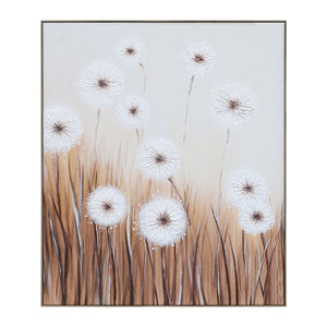 Flower Paintings On Canvas | Dandelion Painting | Wall Art For Living Room | Canvas Wall Decor #DF024