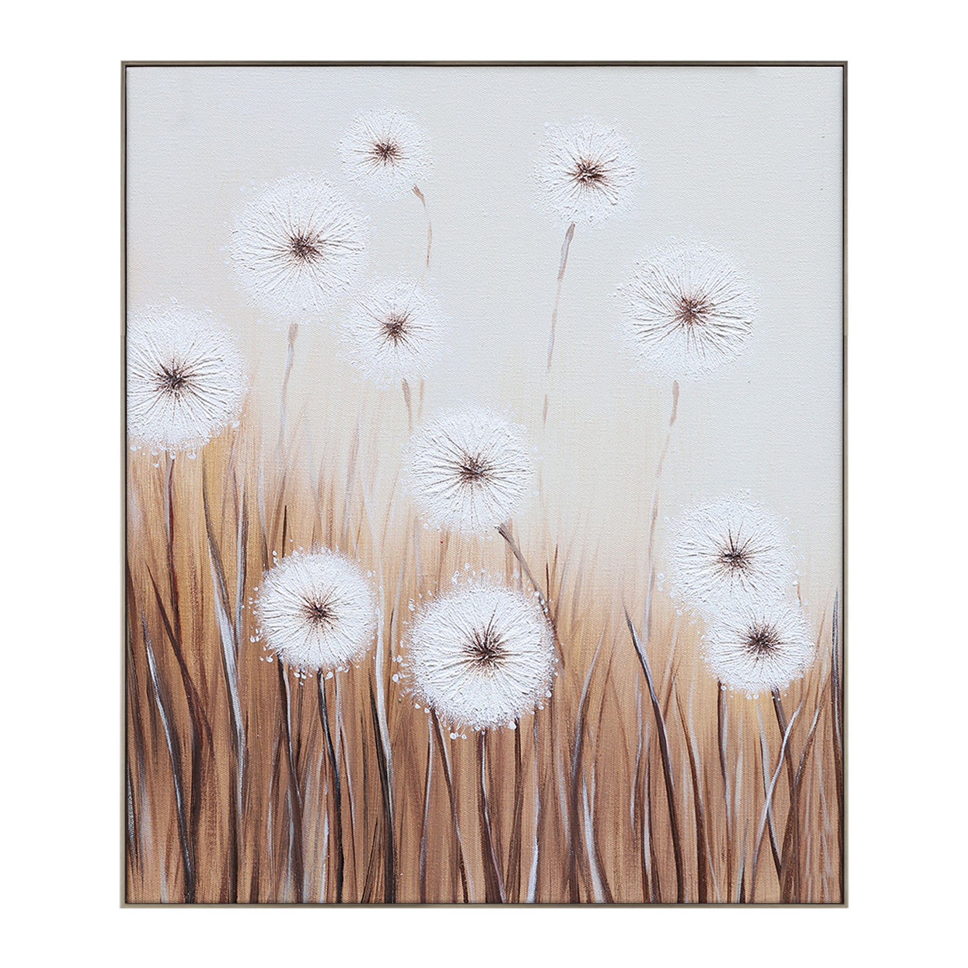 Flower Paintings On Canvas | Dandelion Painting | Wall Art For Living Room | Canvas Wall Decor #DF024