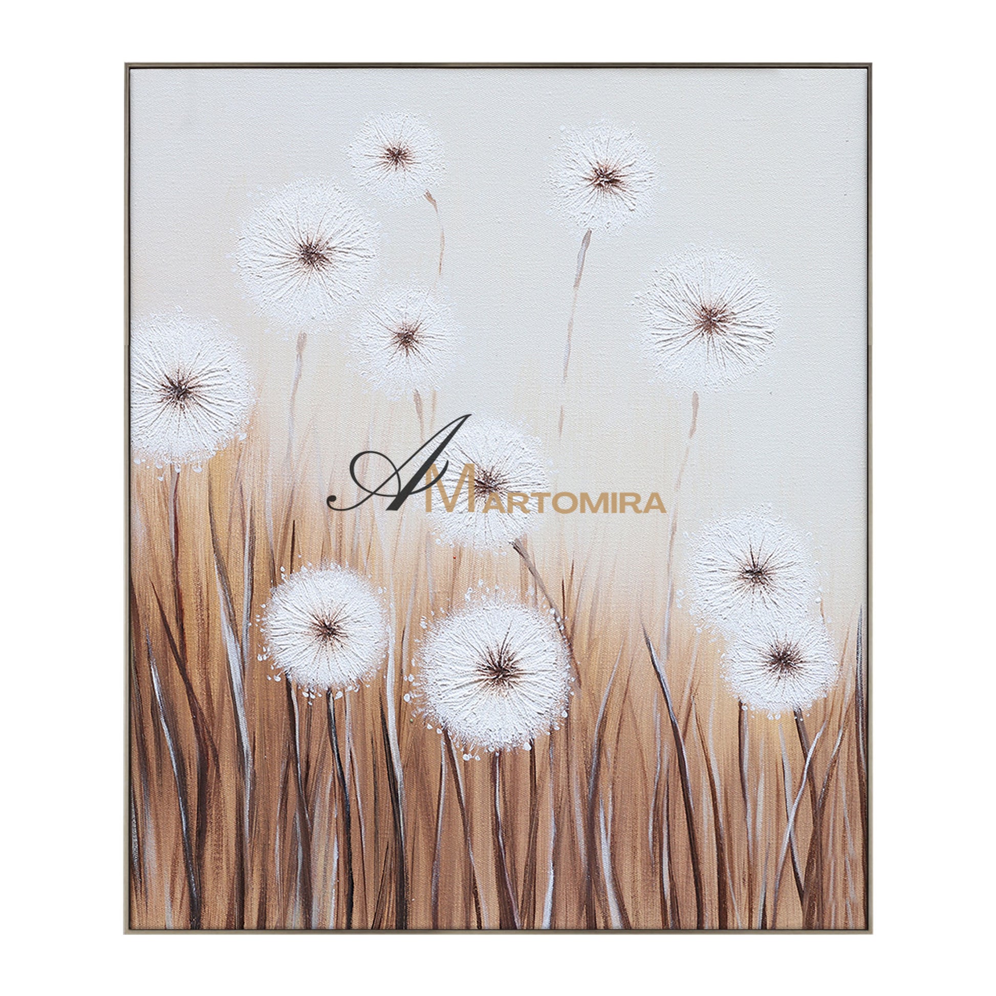Flower Paintings On Canvas | Dandelion Painting | Wall Art For Living Room | Canvas Wall Decor #DF024