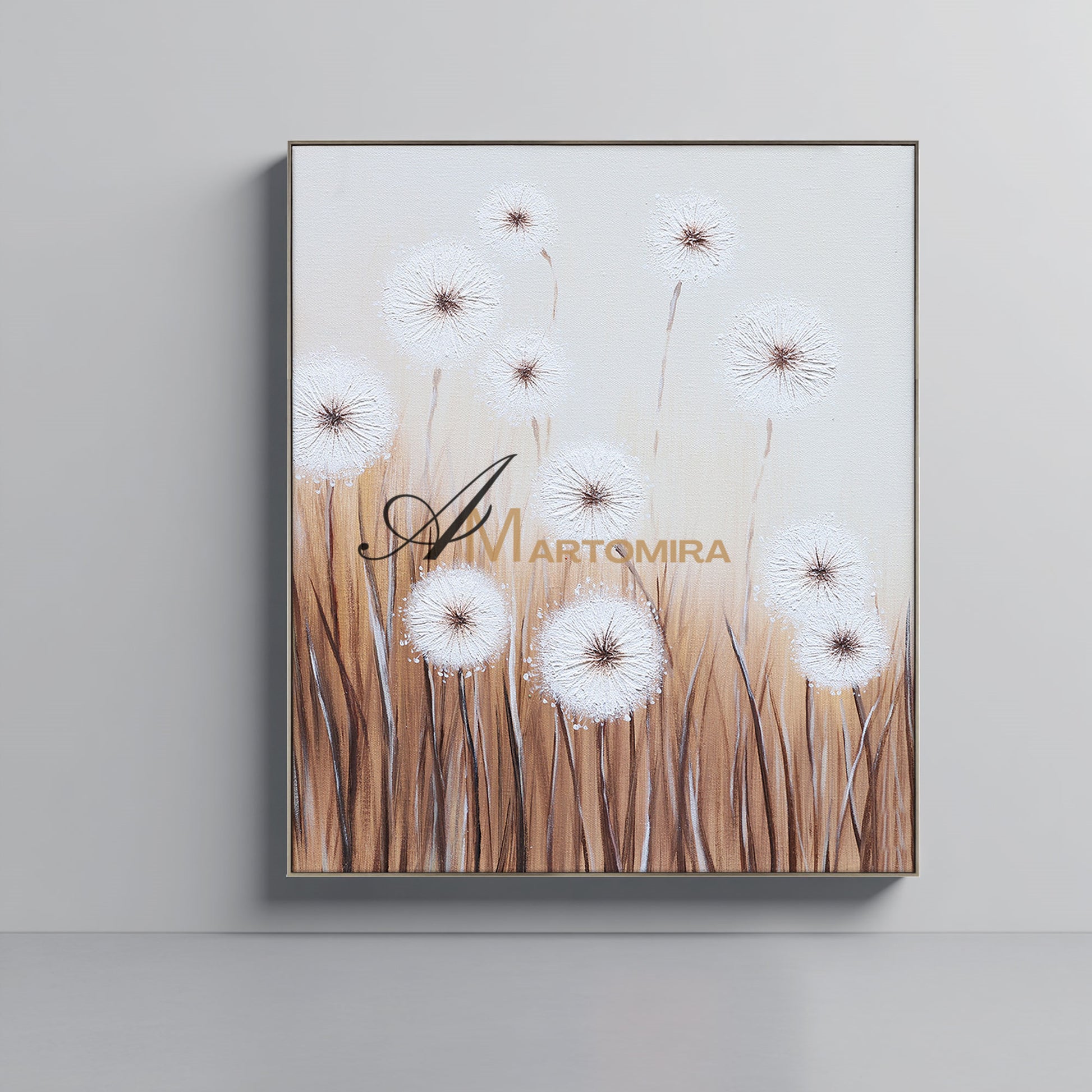 Flower Paintings On Canvas | Dandelion Painting | Wall Art For Living Room | Canvas Wall Decor #DF024