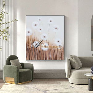 Flower Paintings On Canvas | Dandelion Painting | Wall Art For Living Room | Canvas Wall Decor #DF024