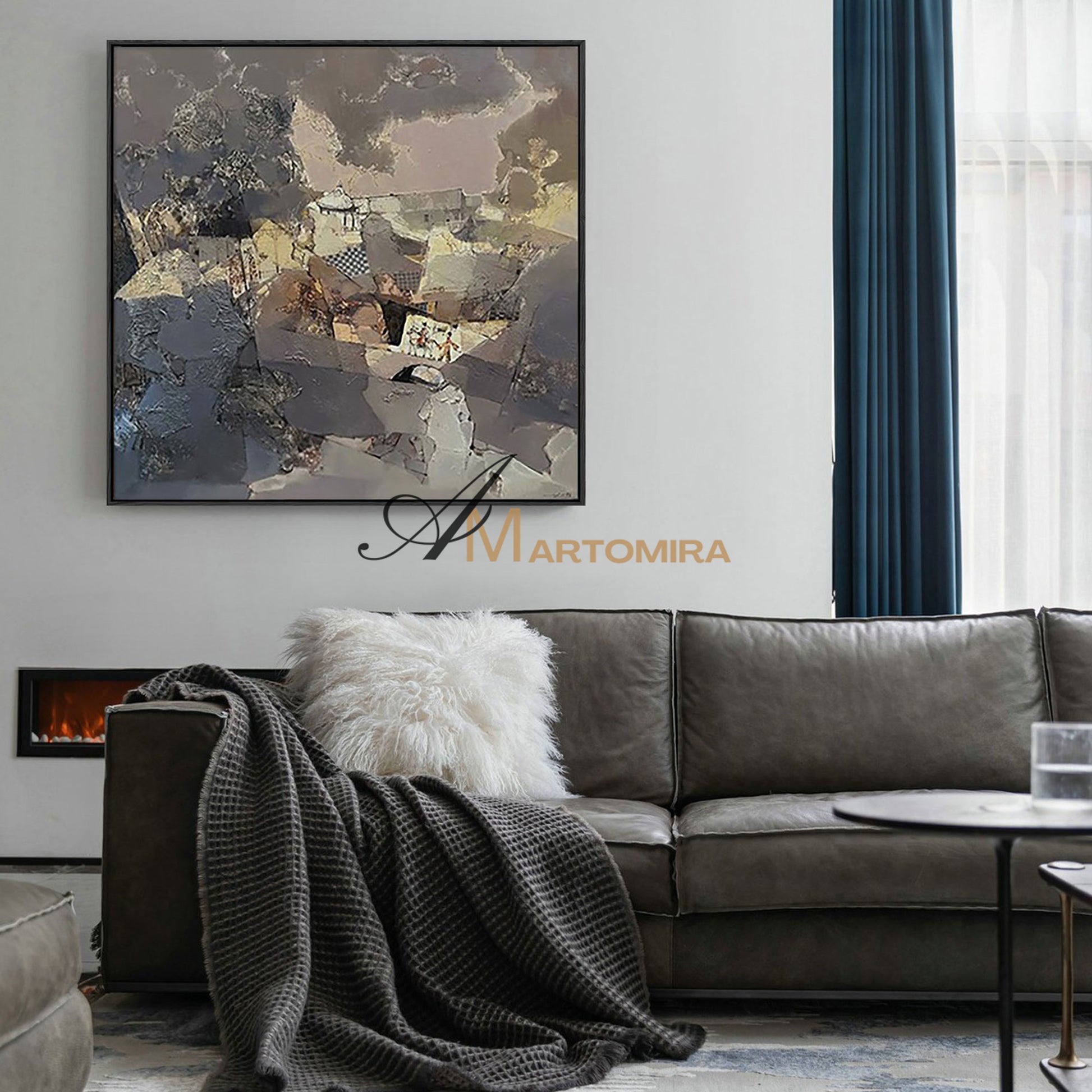Abstract Wall Art | Textured Wall Art | Abstract Colourful Wall Art | Canvas Wall Art For Living Room #MF021